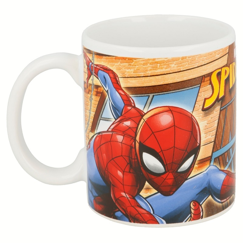 Cana ceramica cu cutie cadou Spiderman Streets, Multicolor, 325 ml
