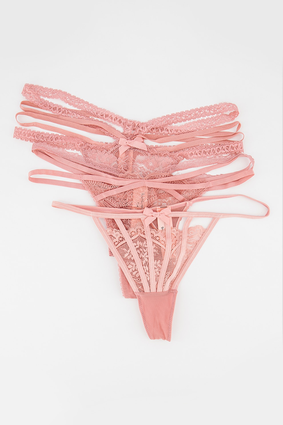 Hunkemoller, Set de chiloti cu talie joasa Lorraine - 3 perechi, Roz