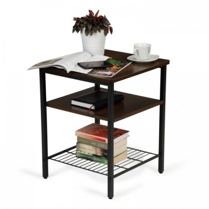 Masuta de cafea moderna cu 2 rafturi, modernhome, 60 cm