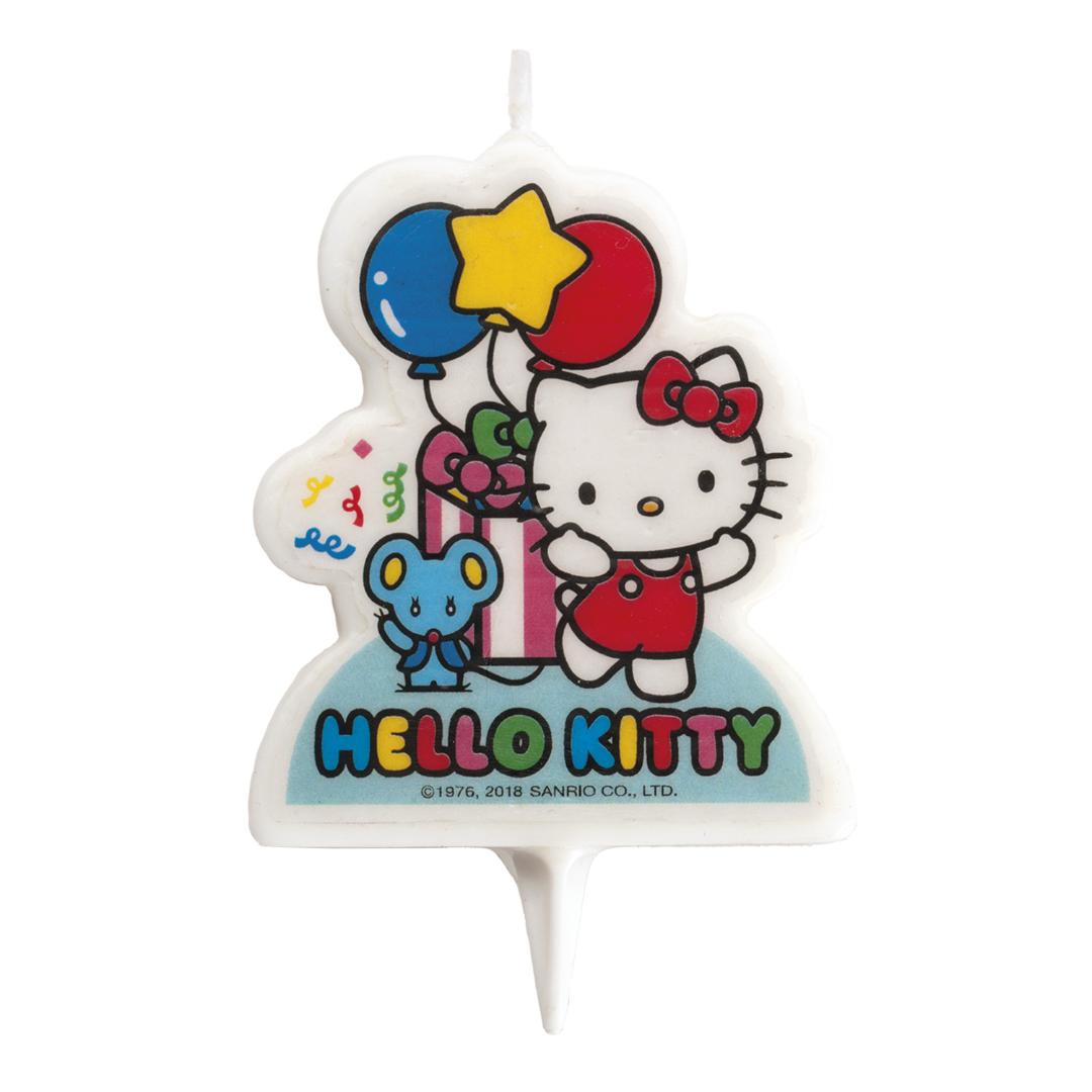 Lumanare aniversara pentru tort, Hello Kitty, 2D, 7.5 cm, multicolor
