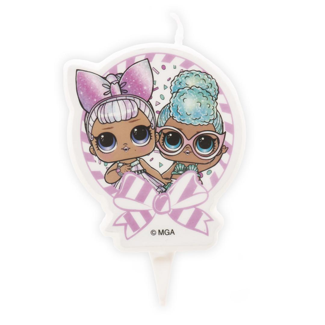 Lumanare aniversara pentru tort, LOL, 2D, 7.5 cm, multicolor