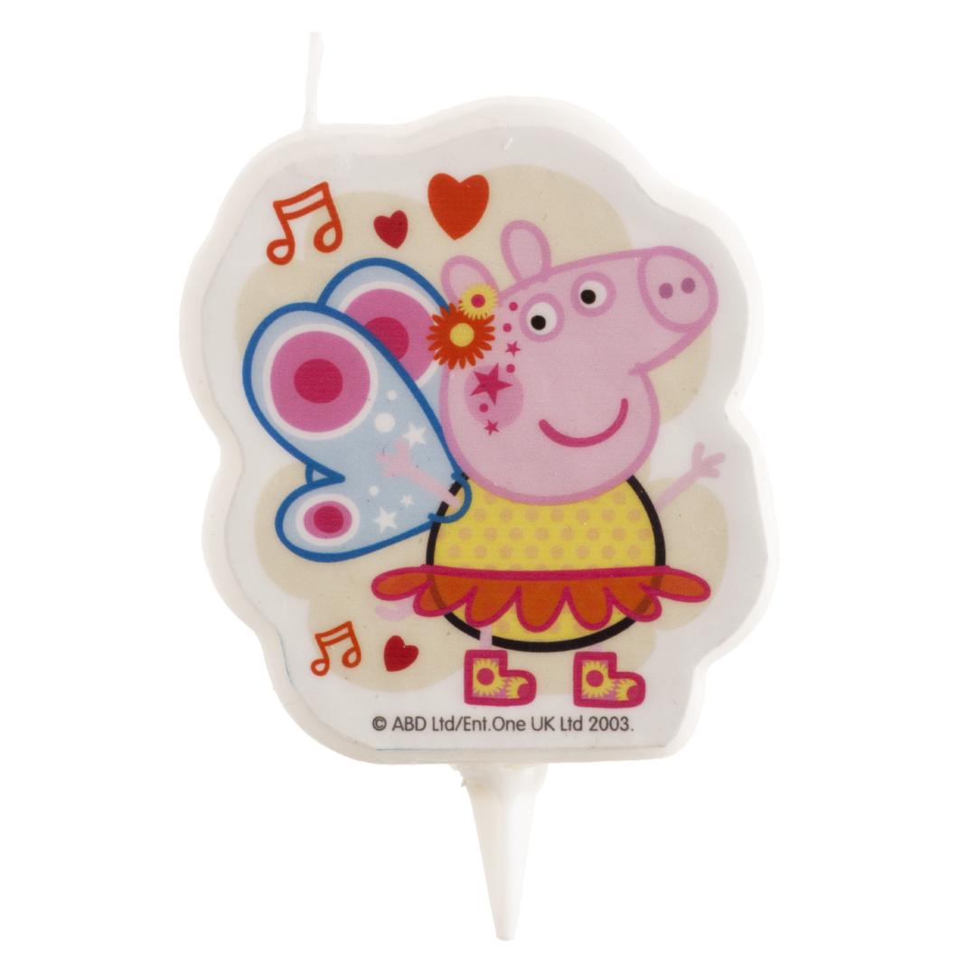 Lumanare aniversara pentru tort, Peppa Pig, 2D, 7.5 cm, multicolor