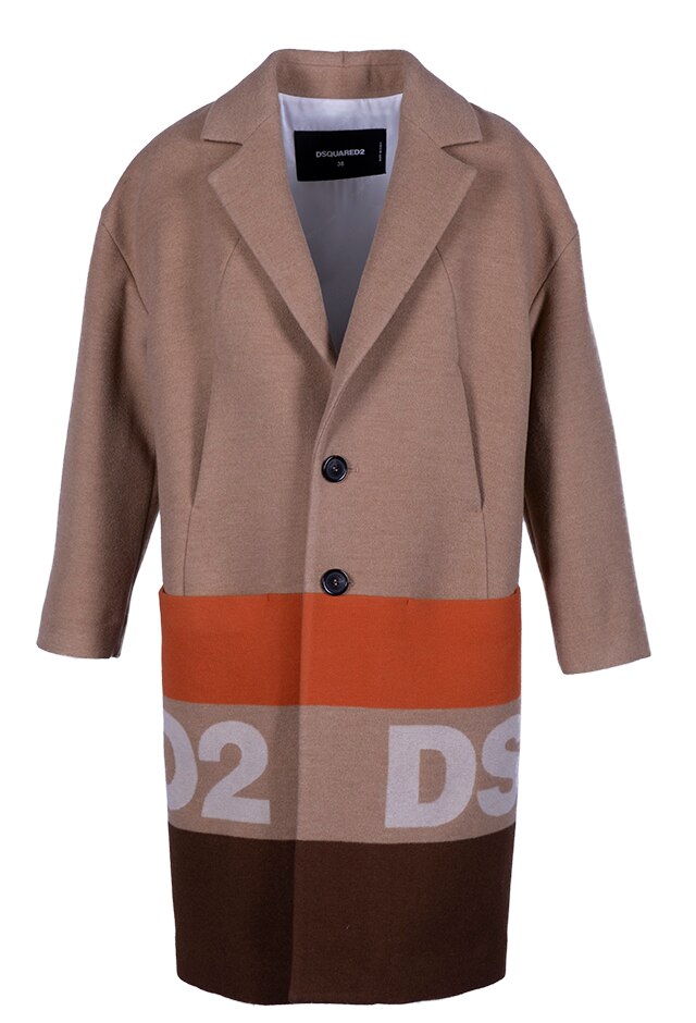 Palton lana, Dsquared2, Maro deschis
