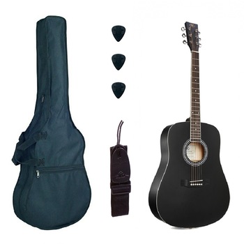 Set chitara SX SD104BK Basic1 negru mat dreadnought Set chitara SX SD104BK Basic1 negru mat dreadnought