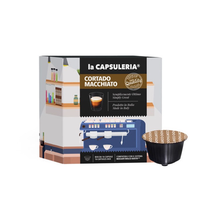 La Capsuleria Cortado Macchiato kapszula készlet, Nescafe Dolce Gusto kompatibilis, 16 db
