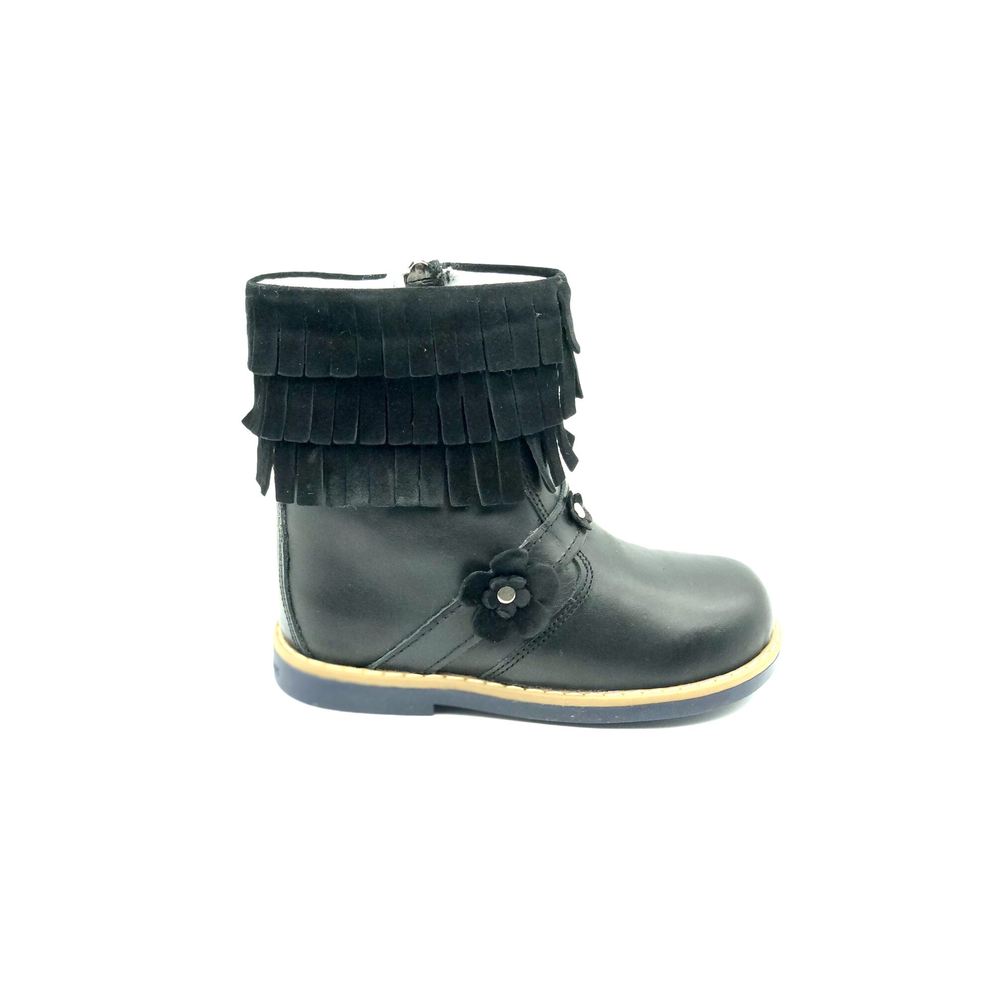 Cizme copii Sibel Bebe EVO928, ortopedice, piele naturala, imblanite,Negru, Negru