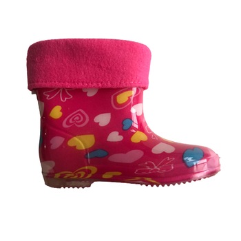 Cizme cauciuc scurte Inimioare 10106, Roz Cizme cauciuc scurte Inimioare 10106, Roz