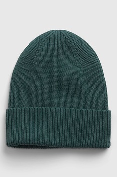 GAP, Caciula elastica tricotata din amestec de bumbac organic, Verde inchis GAP, Caciula elastica tricotata din amestec de bumbac organic, Verde inchis