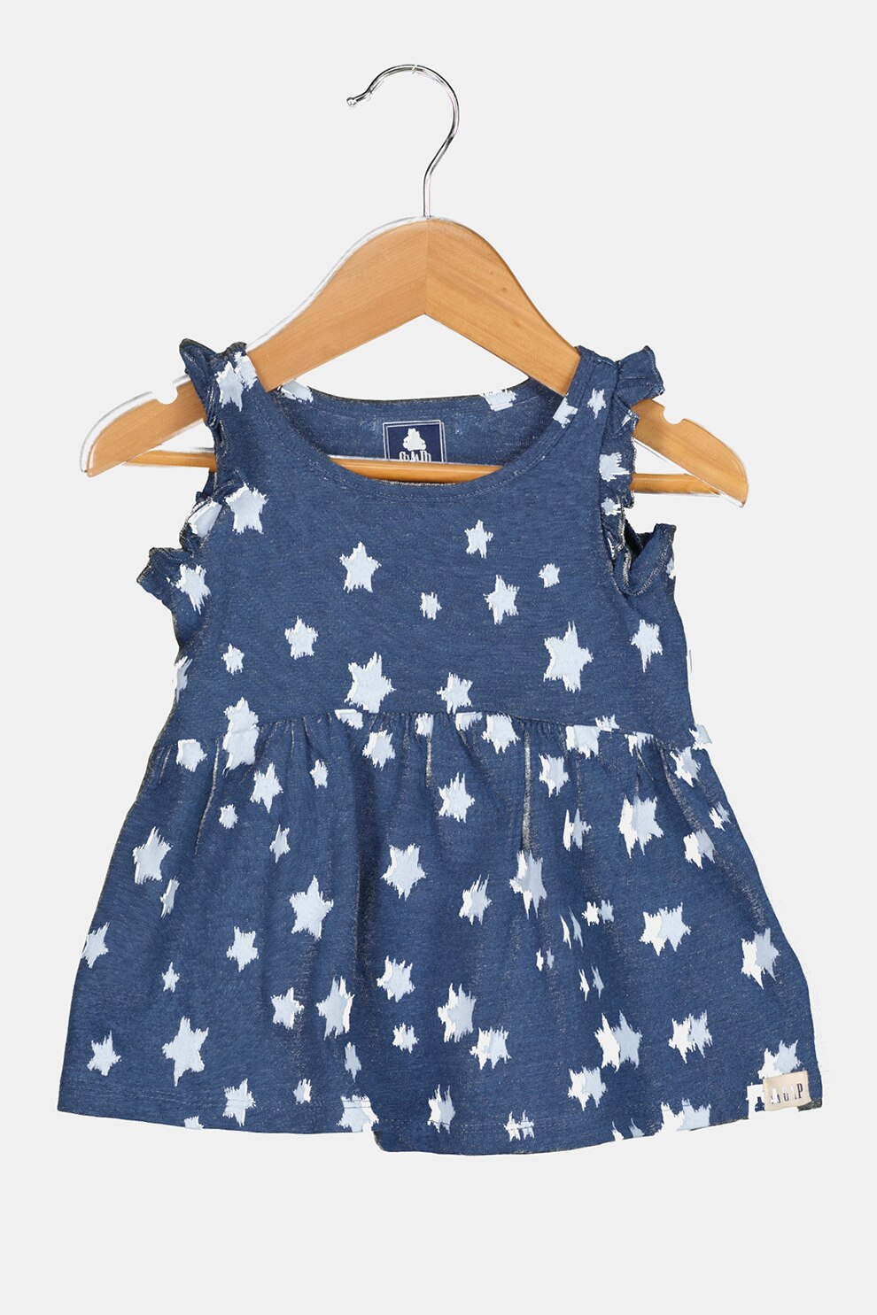 GAP, Top de bumbac cu model si fronseuri, Bleumarin