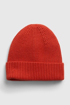 GAP, Caciula din amestec de bumbac organic cu aspect striat, Rosu vermilion GAP, Caciula din amestec de bumbac organic cu aspect striat, Rosu vermilion