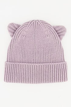 GAP, Caciula din amestec de bumbac organic cu model cu urechi de pisica, Lila prafuit GAP, Caciula din amestec de bumbac organic cu model cu urechi de pisica, Lila prafuit