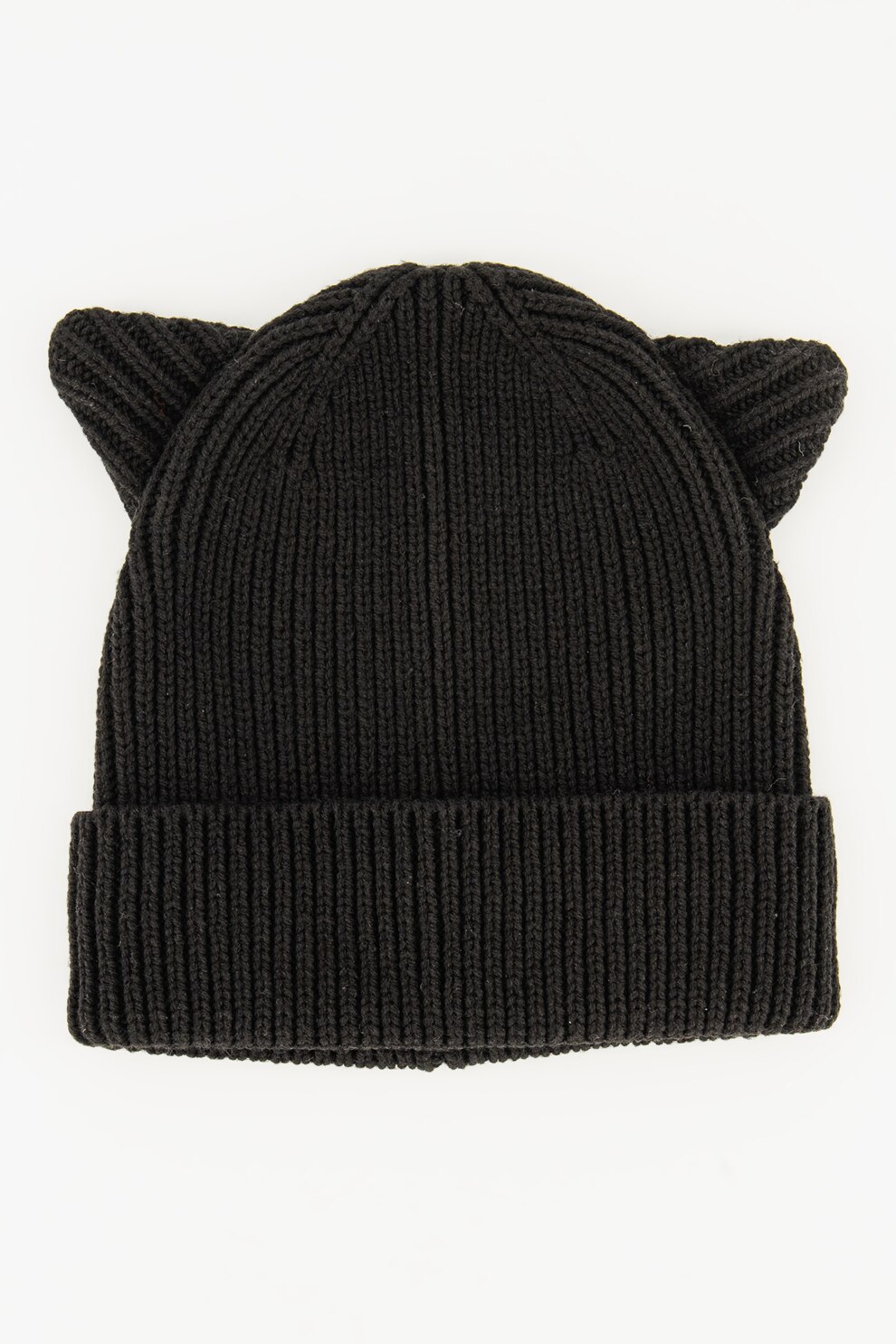 GAP, Caciula din amestec de bumbac organic cu model cu urechi de pisica, Negru