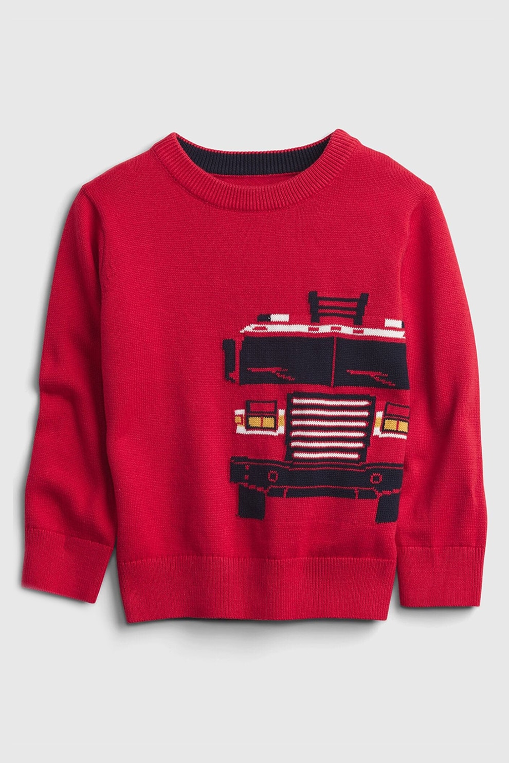 GAP, Pulover de bumbac cu imprimeu grafic, Rosu/Negru