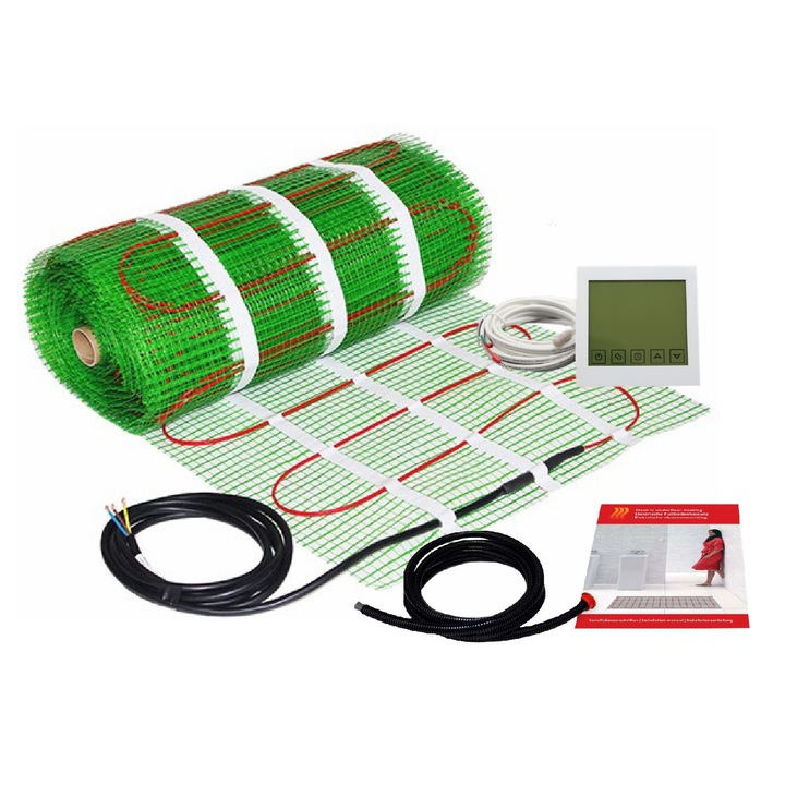 Комплект килим за подово отопление с програмируем термостат, 3.5 m², 450 W
