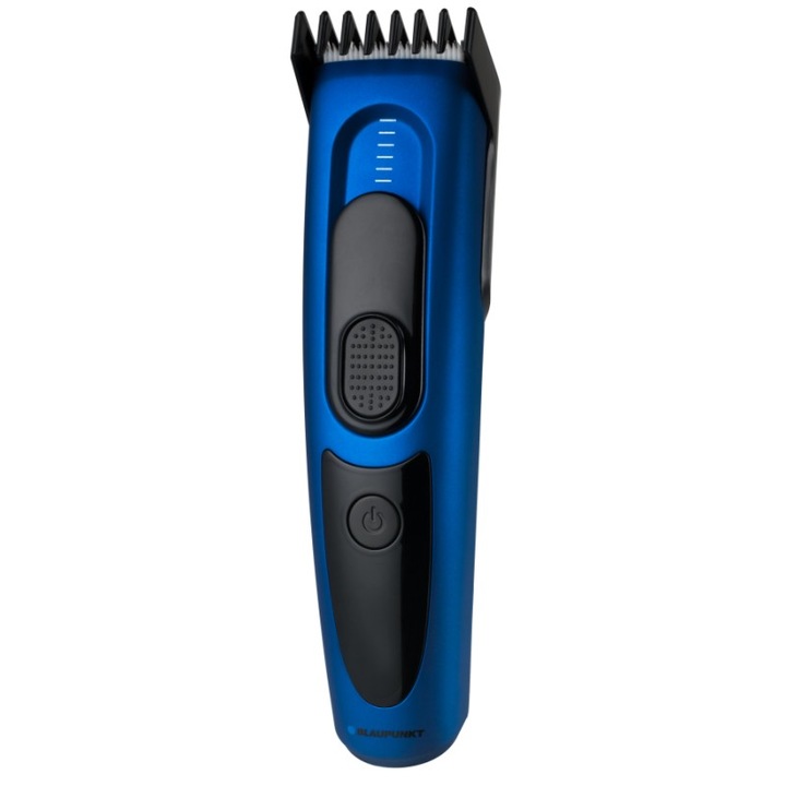 Clipper kerámia pengével, töltés 8 óra, autonómia 50 perc, vágás 3-24 mm, NiMH akkumulátor, kábellel vagy anélkül, kék