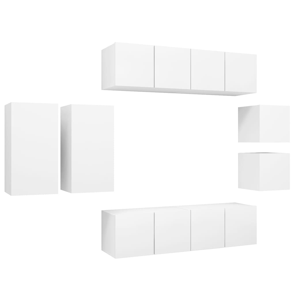 Set. dulap TV vidaXL, PAL, 60 x 30 x 30 cm, Alb