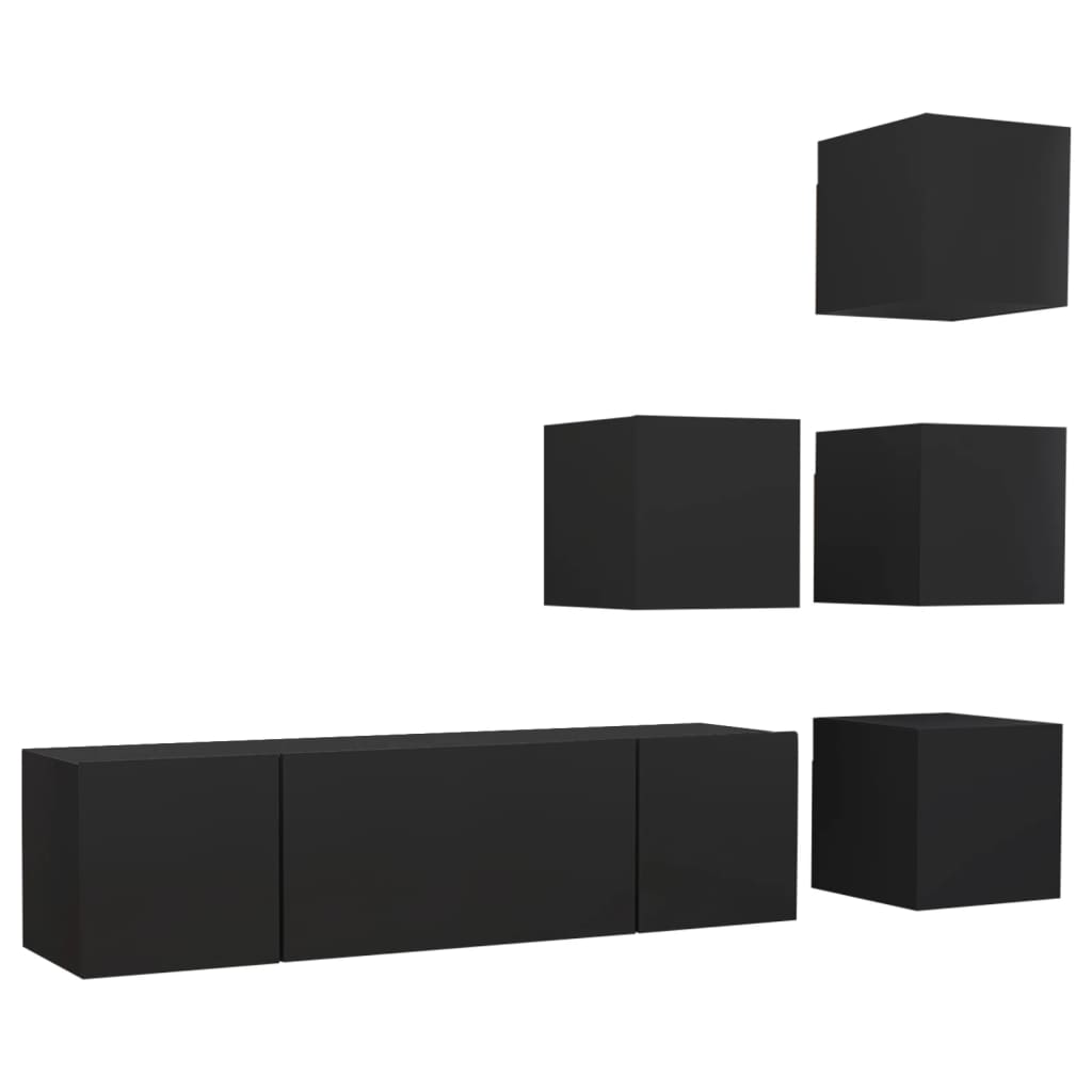 Set dulap TV vidaXL, PAL/, 60 x 30 x 30 cm, Negru