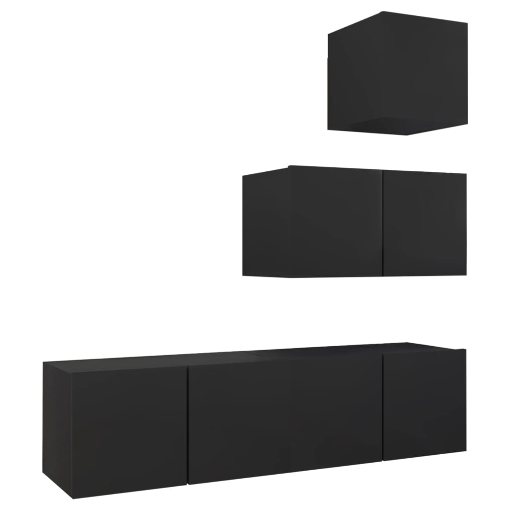 Set dulap TV/ vidaXL, PAL, 60 x 30 x 30 cm, Negru