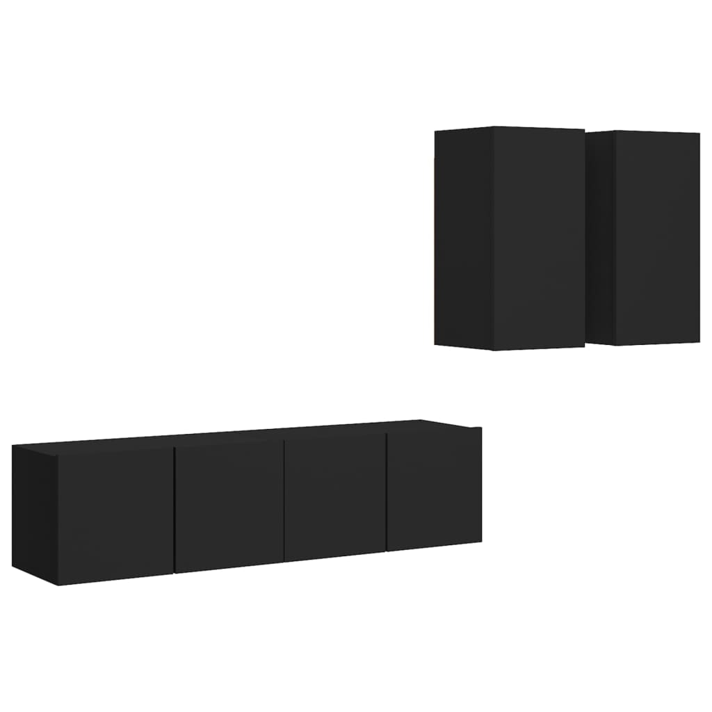 Set dulap TV- -vidaXL-, PAL, 60 x 30 x 30 cm, Negru