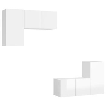 Set dulap TV vidaXL,- PAL, 60 x 30 x 30 cm, Alb Set dulap TV vidaXL,- PAL, 60 x 30 x 30 cm, Alb