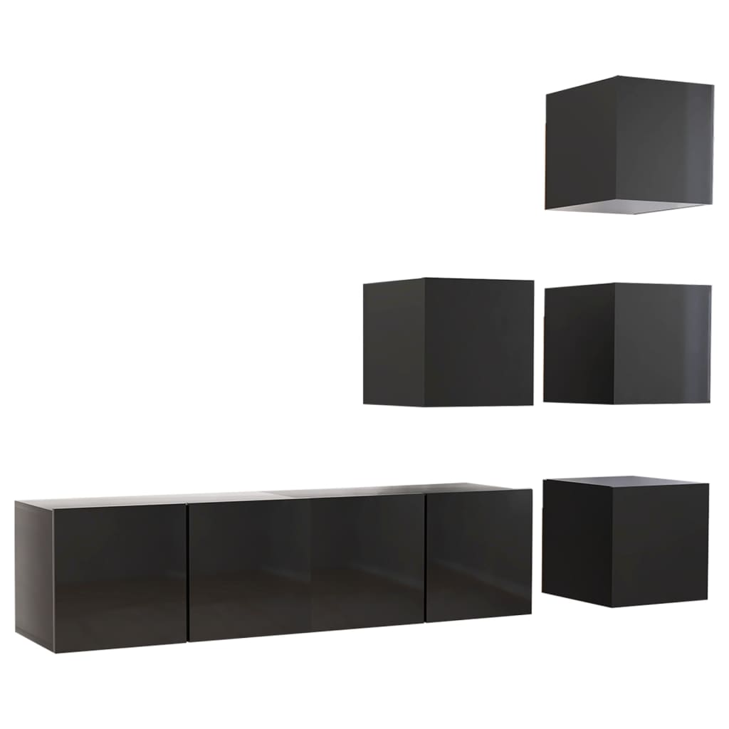 Set dulap TV vidaXL-, PAL, 60 x 30 x 30 cm, Negru