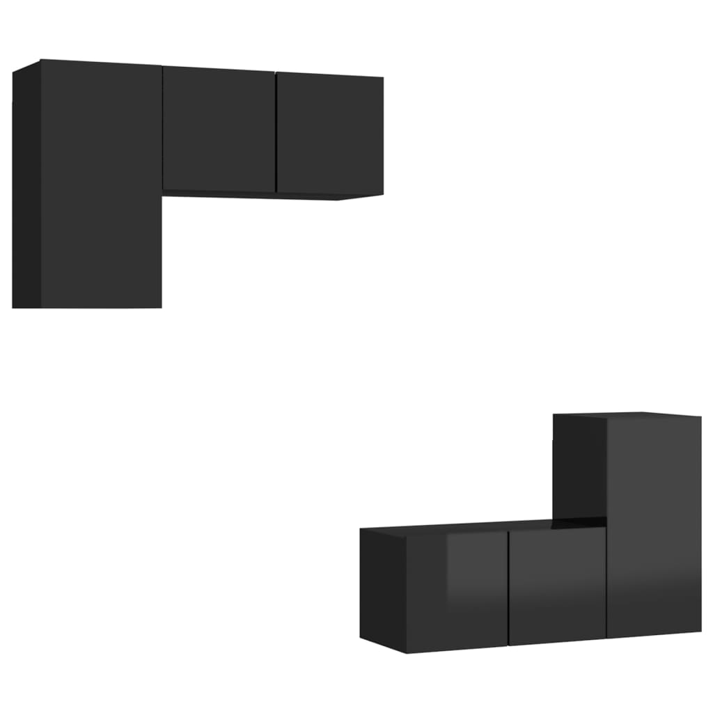 Set- dulap TV vidaXL, PAL, 60 x 30 x 30 cm, Negru