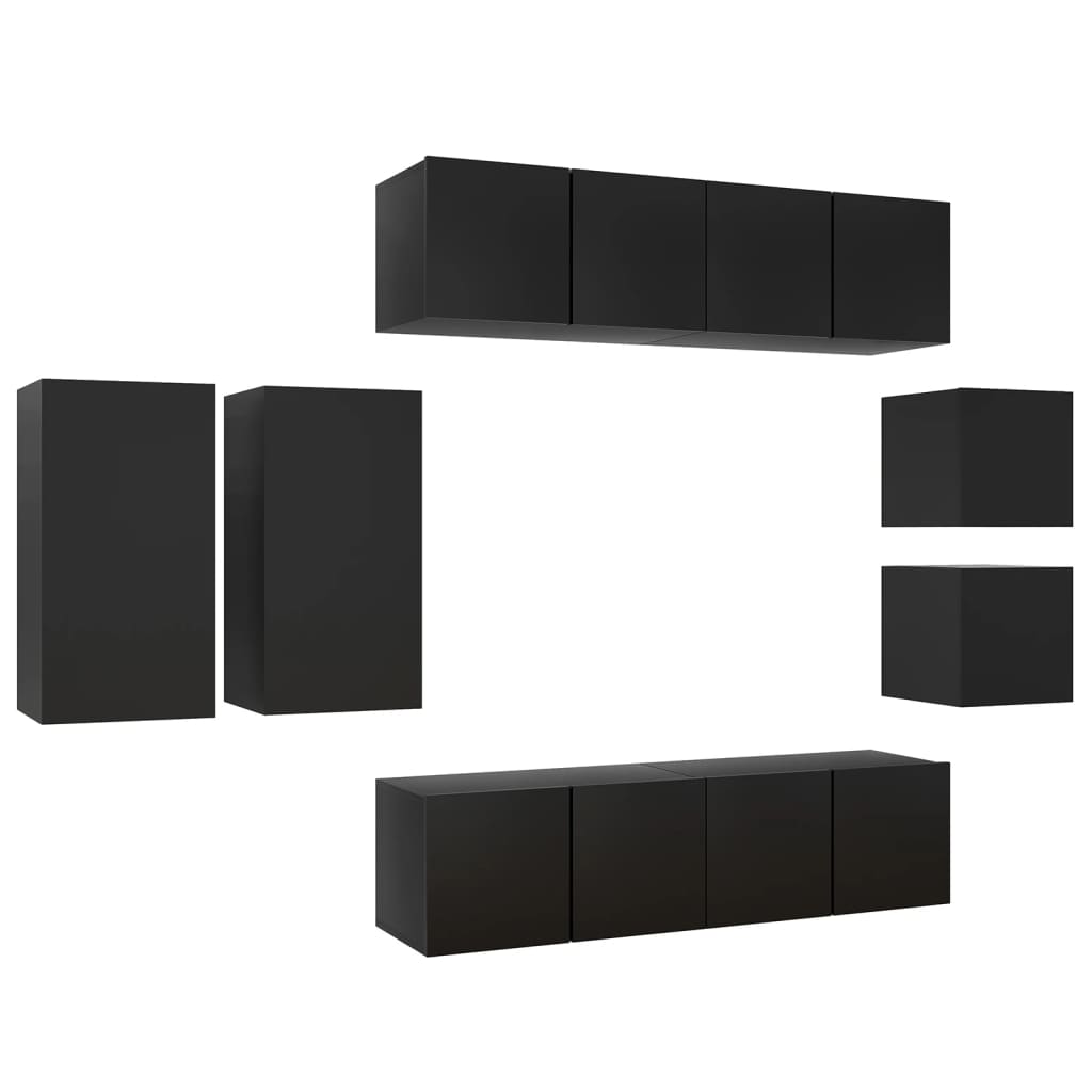 Set dulap- TV -vidaXL, PAL, 60 x 30 x 30 cm, Negru