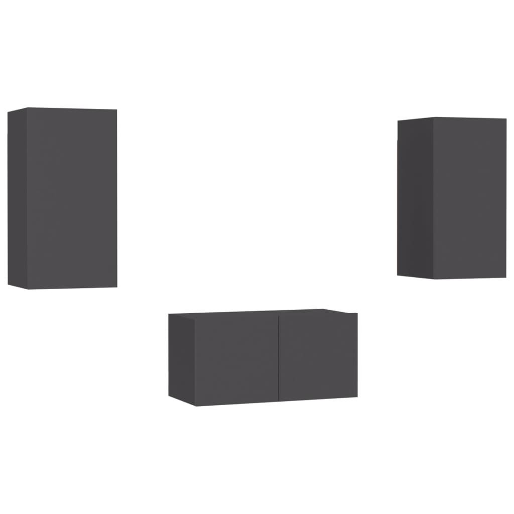 Comoda TV vidaXL, PAL, 60 x 30 x 30 cm, Gri