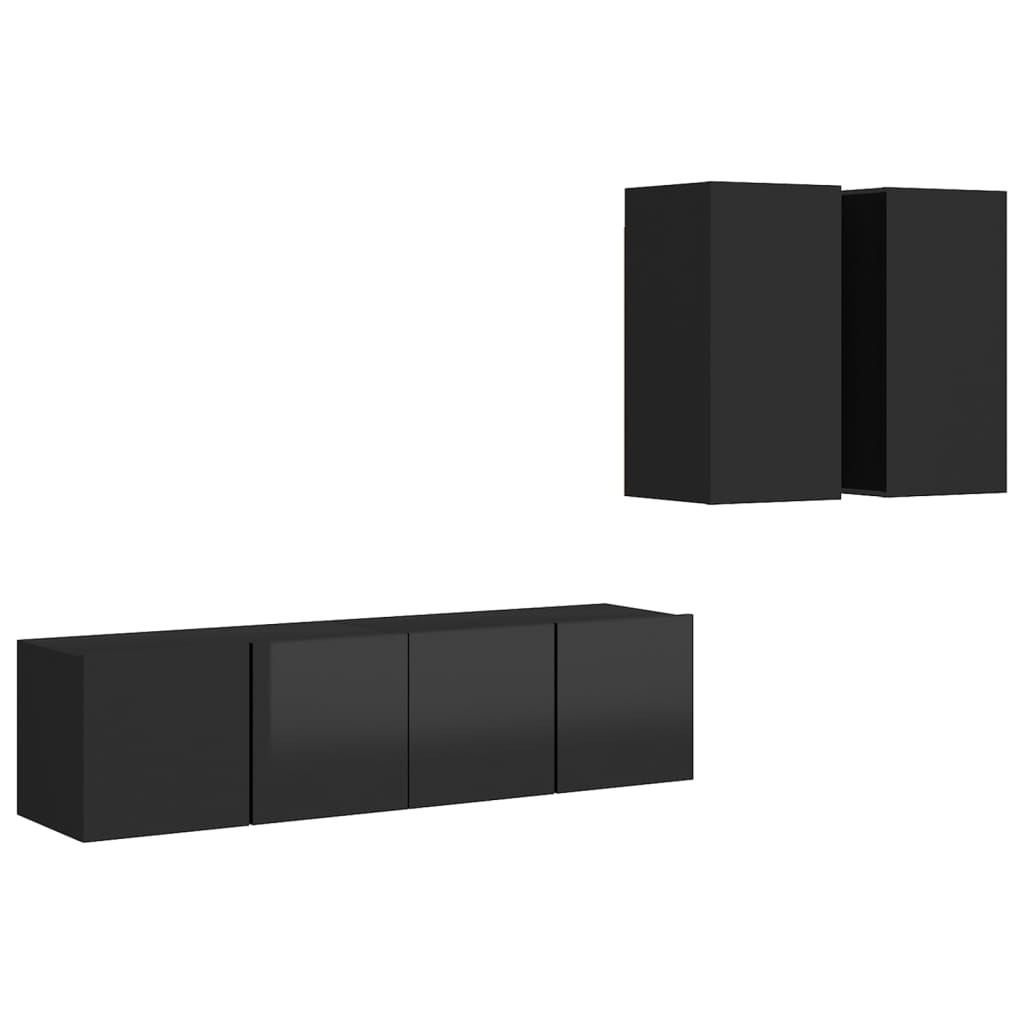 Set dulap- TV vidaXL, PAL, 60 x 30 x 30 cm, Negru