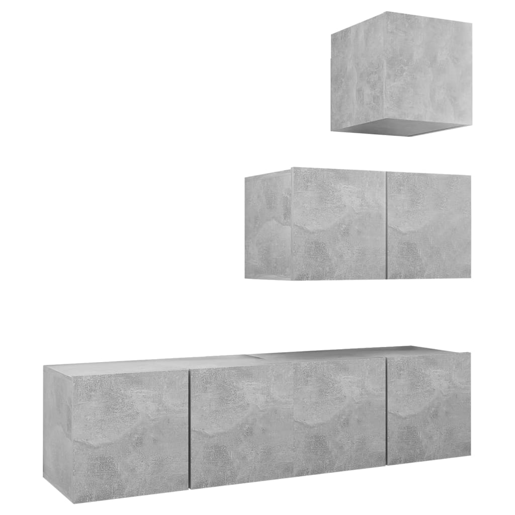Set dulap TV vidaXL, PAL-, 60 x 30 x 30 cm, Gri