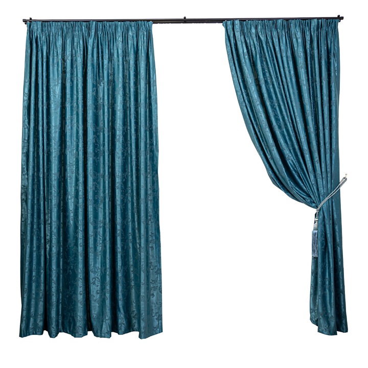 Комплект 2 градински пердета Hiko Imperial, петролнозелени 2x350x245 см, с подплата