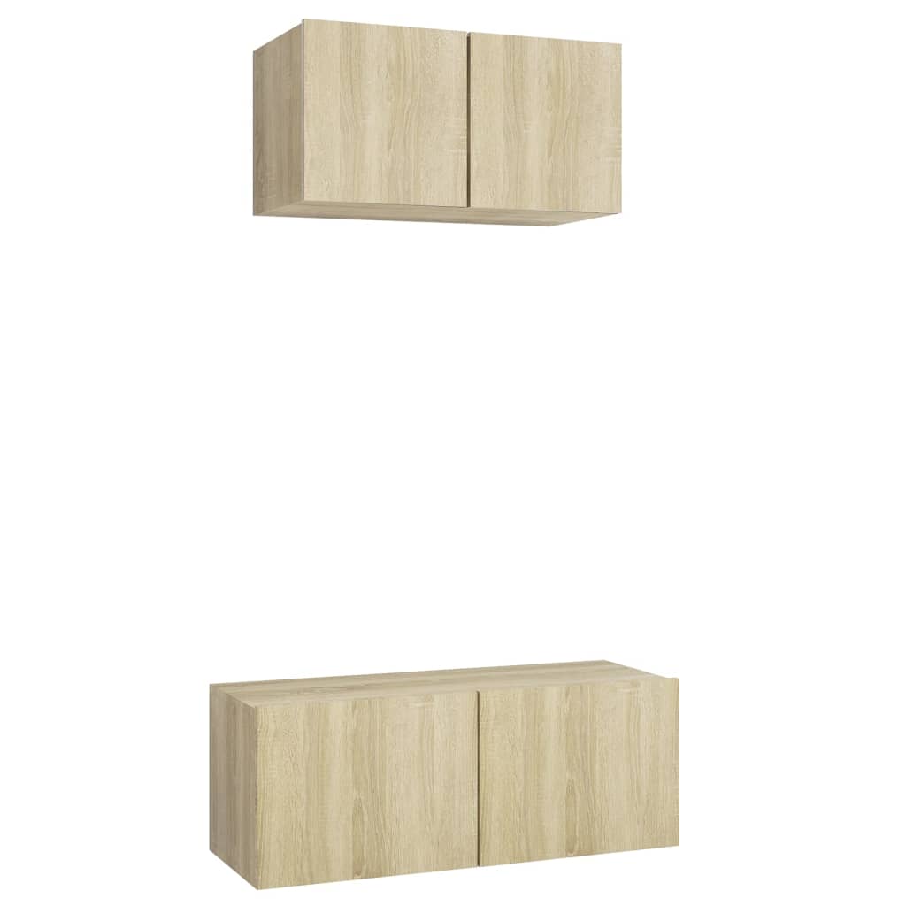 Set dulap TV vidaXL, PAL, 60/80 x 30 x 30 cm, Maro
