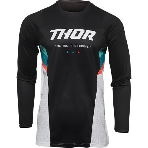 Tricou atv/cross Thor React Pulse, culoare alb/negru, marime S