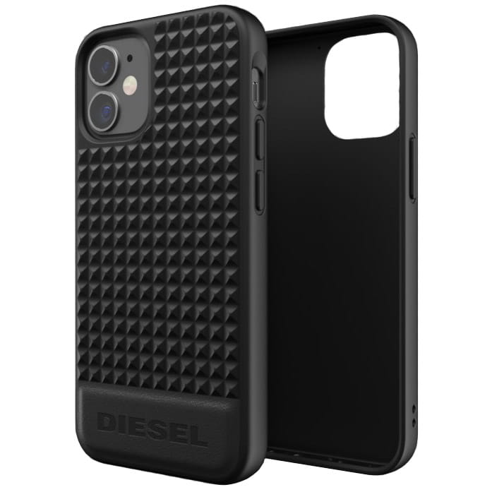 Husa Diesel Premium, Compatibila cu iPhone 12 Mini, Piele, Negru
