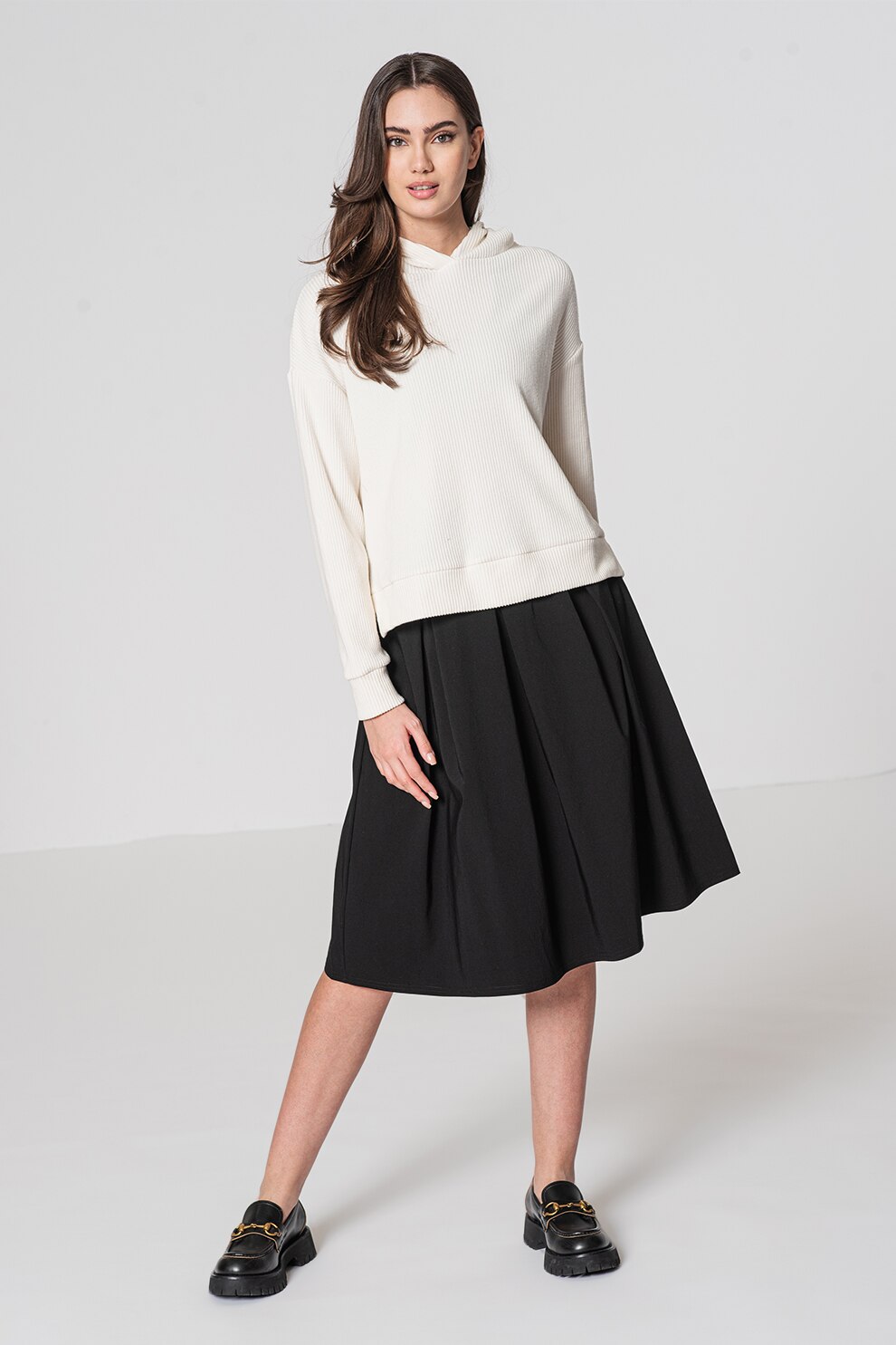 GAP, Hanorac din amestec de bumbac cu striatii, Alb prafuit