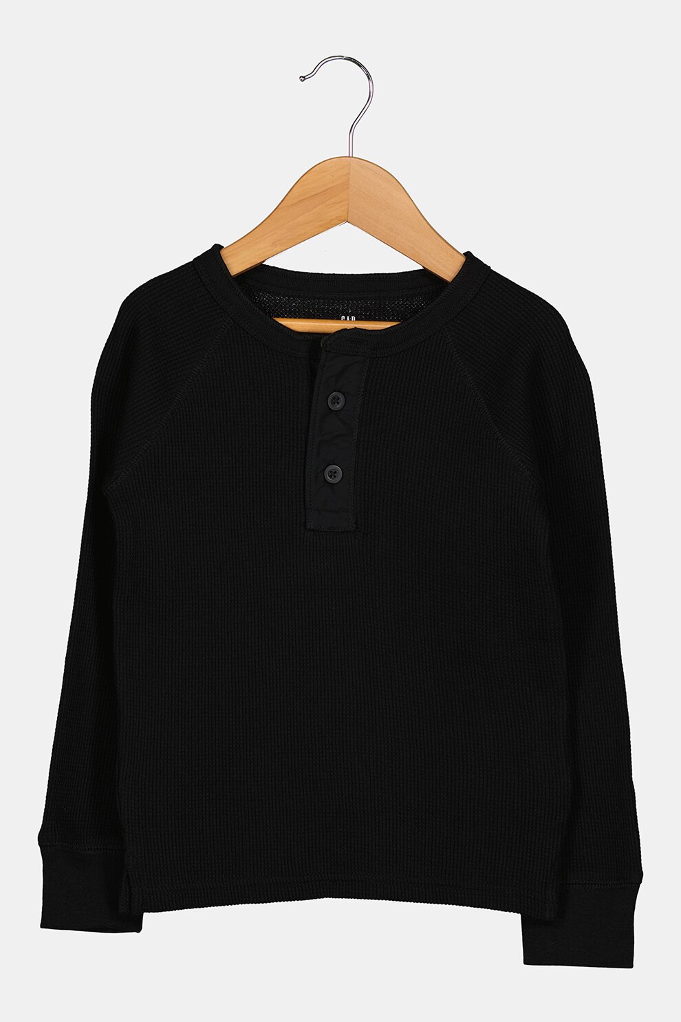 GAP, Bluza uni cu decolteu Henley, Negru