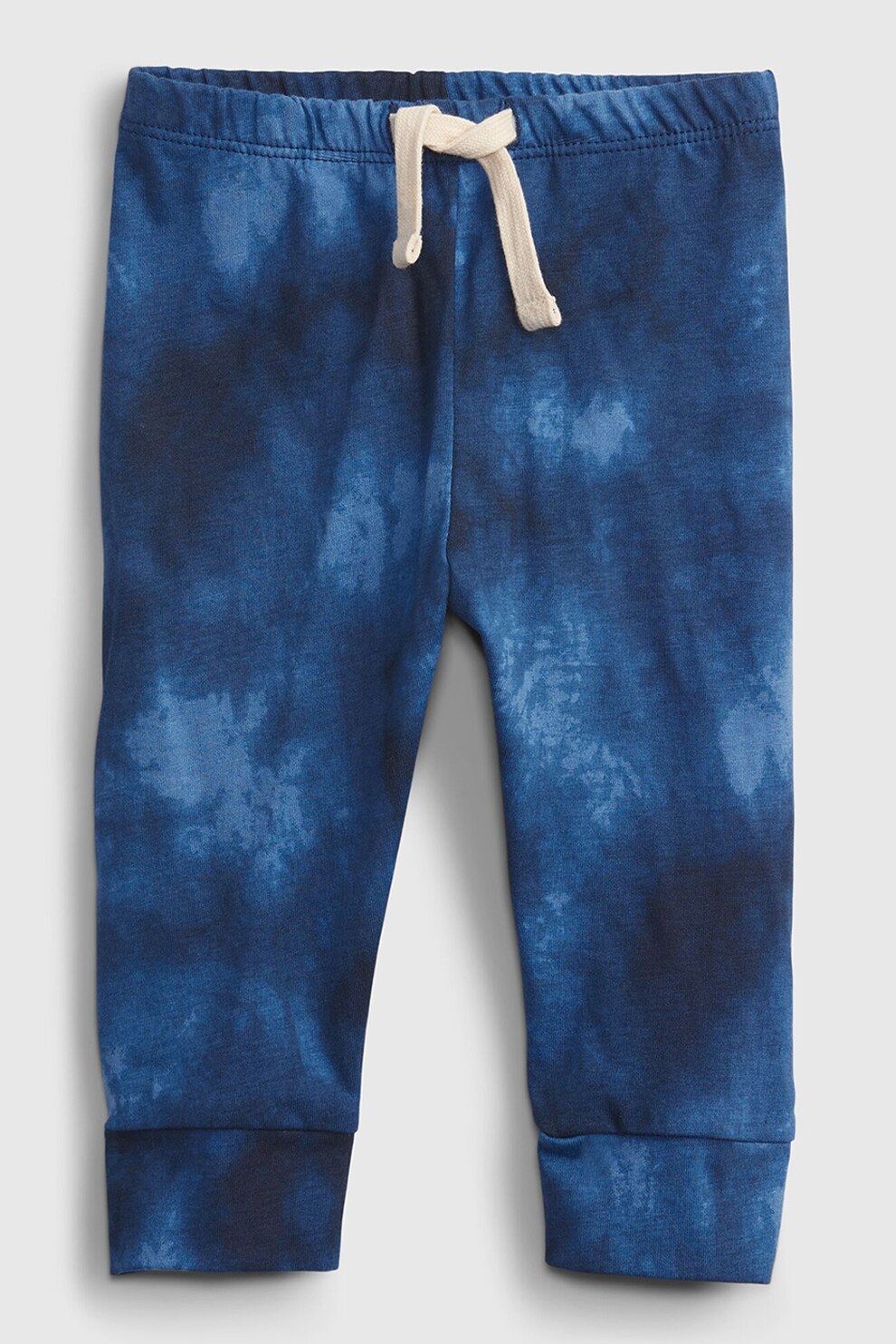 GAP, Pantaloni sport de bumbac organic cu snur de ajustare, Albastru inchis/Negru