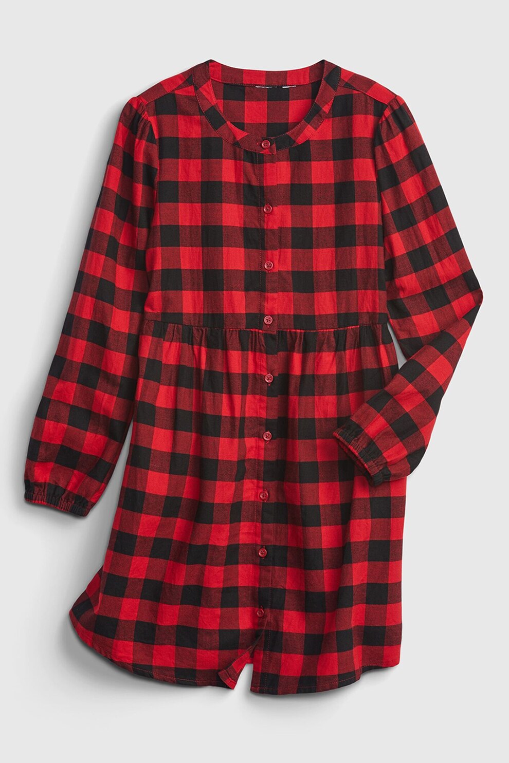 GAP, Rochie in carouri cu decolteu la baza gatului, Rosu/Negru