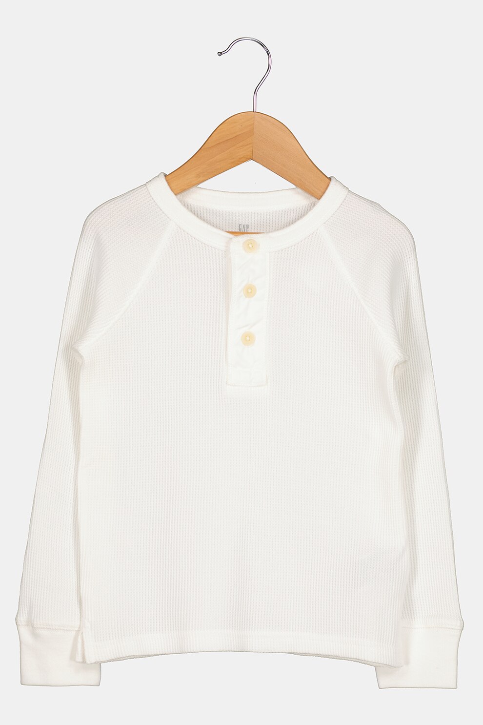 GAP, Bluza uni cu decolteu Henley, Alb