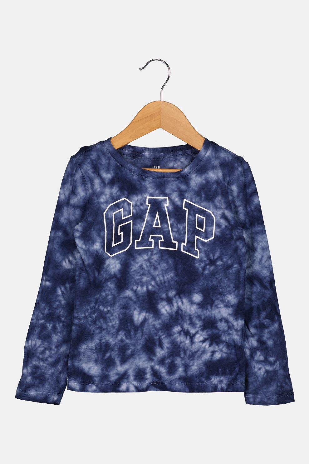 GAP, Bluza de bumbac organic cu model tie-dye, Bleumarin/Alb