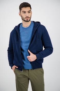 GAP, Hanorac cu fermoar si logo brodat, Bleumarin GAP, Hanorac cu fermoar si logo brodat, Bleumarin