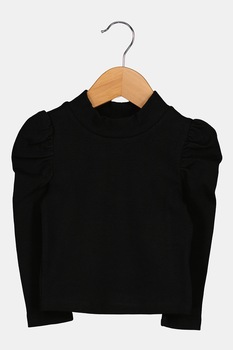 GAP, Bluza cu maneci bufante, striatii si guler inalt, Negru GAP, Bluza cu maneci bufante, striatii si guler inalt, Negru