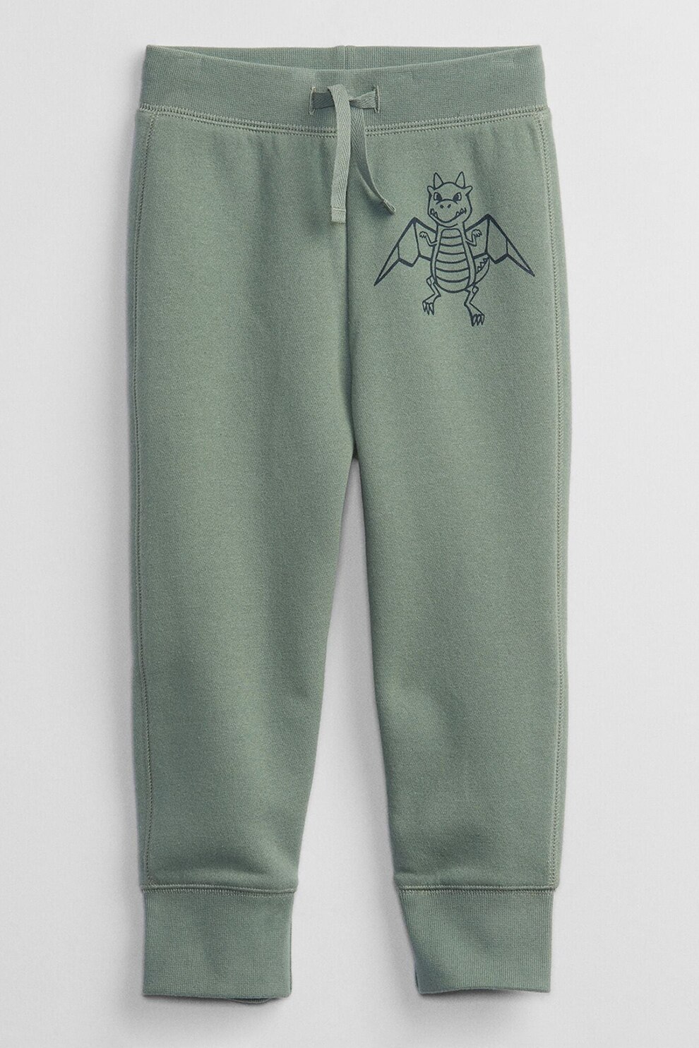 GAP, Pantaloni sport cu snur in talie, Verde sparanghel