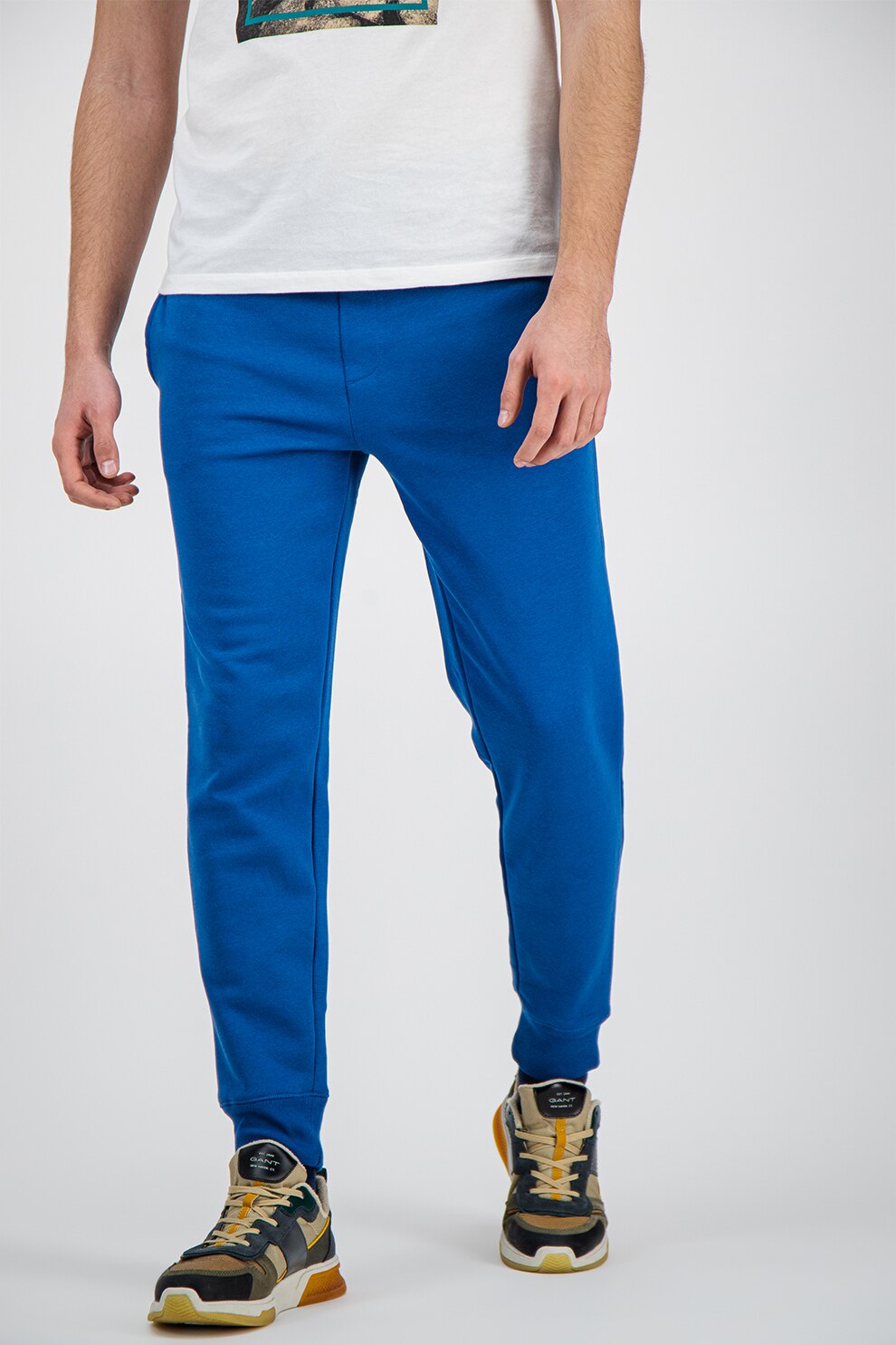 GAP, Pantaloni sport cu snur in talie, Albastru inchis