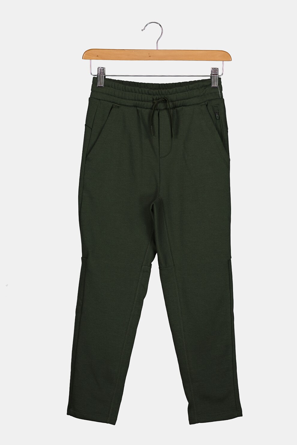 GAP, Pantaloni sport cu snur in talie, Verde militar