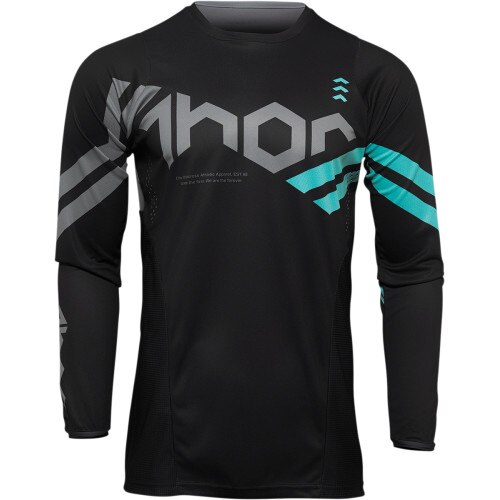Tricou atv/cross Thor Pulse Cube, culoare negru/mentol, marime XL