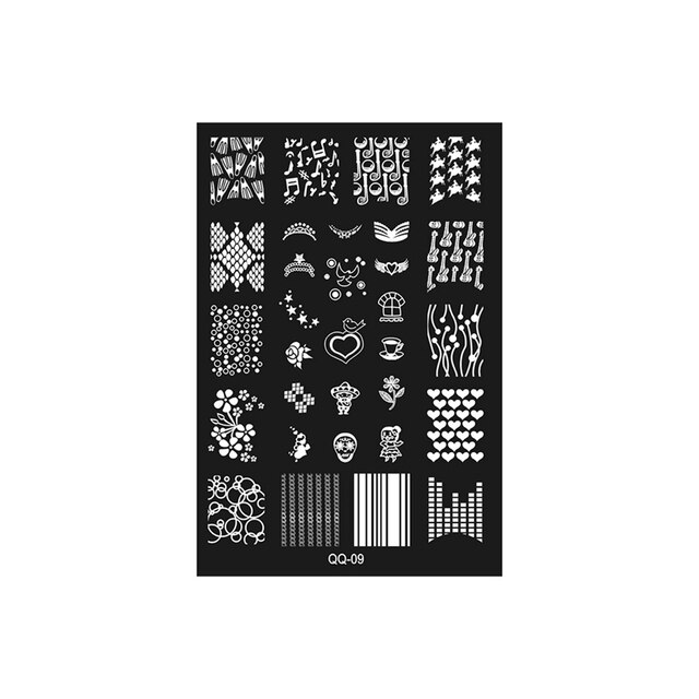 Matrita pentru stampila MoonbasaNails, 9,5x14,5cm QQ09 Gri-negru