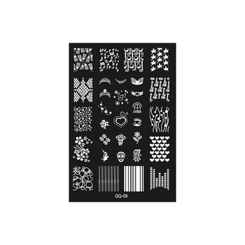 Matrita pentru stampila MoonbasaNails, 9,5x14,5cm QQ09 Gri-negru Matrita pentru stampila MoonbasaNails, 9,5x14,5cm QQ09 Gri-negru