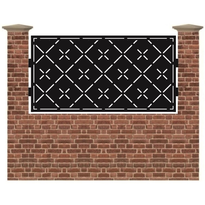 Panou de gard mic din tabla debitata cu plasma LINES 990x1940 mm