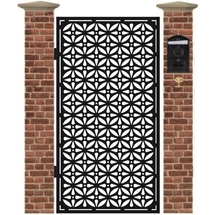 Poarta pietonala din tabla debitata cu plasma FLOWER 1940 x 990 mm